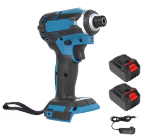 Cordless Screwdriver Machine 21V with 2x Lithium Batteries & Fast Charger | Electric Rechargeable Screw Gun 45Nm Torque Control | Precision Clutch, LED Work Light, Ergonomic Soft Grip - UAE Construction Ready 